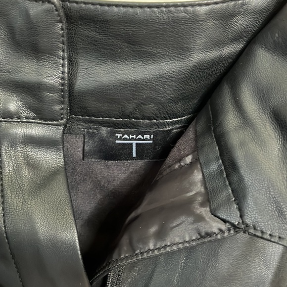 Pleather Midi Skirt with Slit - Picture 2 of 4